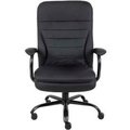 Global Equipment Interion    Big   Tall Executive Chair With High Back   Fixed Arms, Synthetic Leather, Black O-I991-CP